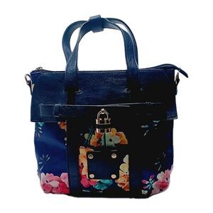 Kathy Ireland Blue Floral  3-in-one Bag Backpack Crossbody  Handbag